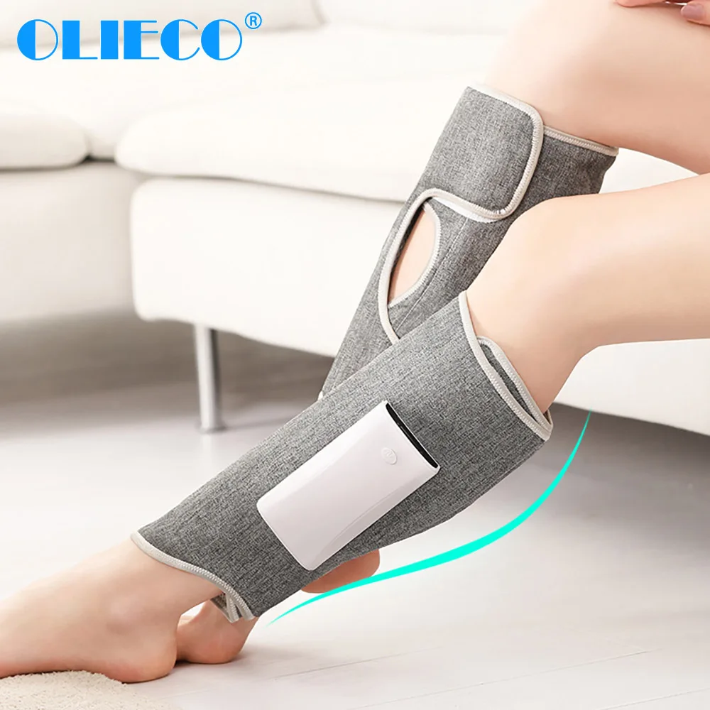 OLIECO Leg Massager Pressotherapy Massage Muscle Fatigue Relaxation Relieve Varicose Veins Wireless Air Pressure Calf Massager