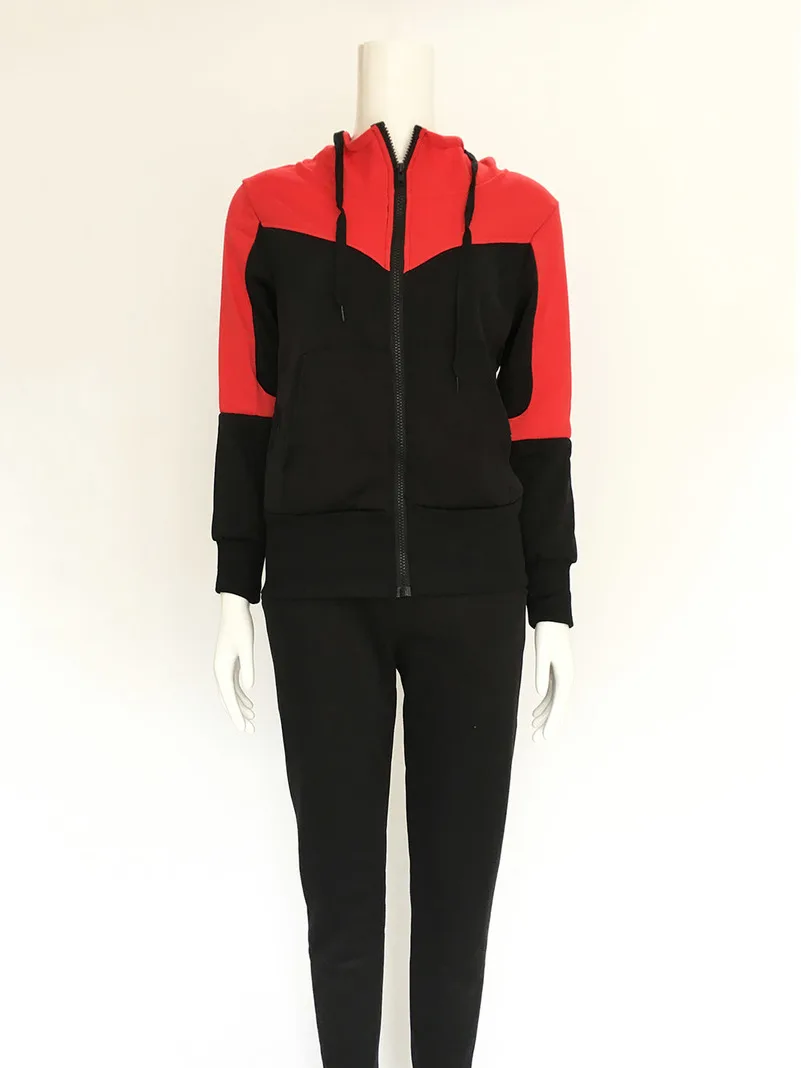 

Patchwork fashion Suit Set 2019 Women Tracksuit Two-piece Sport Style Outfit Jogging Sweatshirt Fitness Lounge Sportwear