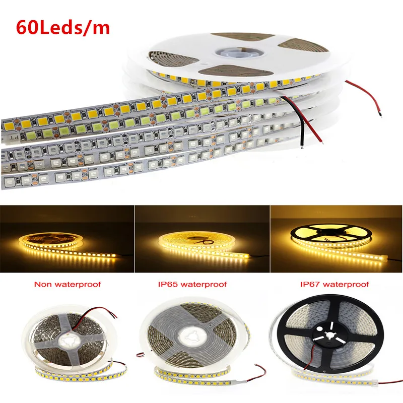 12В 24В SMD 5054 Светодиодная лента 5 м 120 светодиодов/м гибкая ledstrip диод