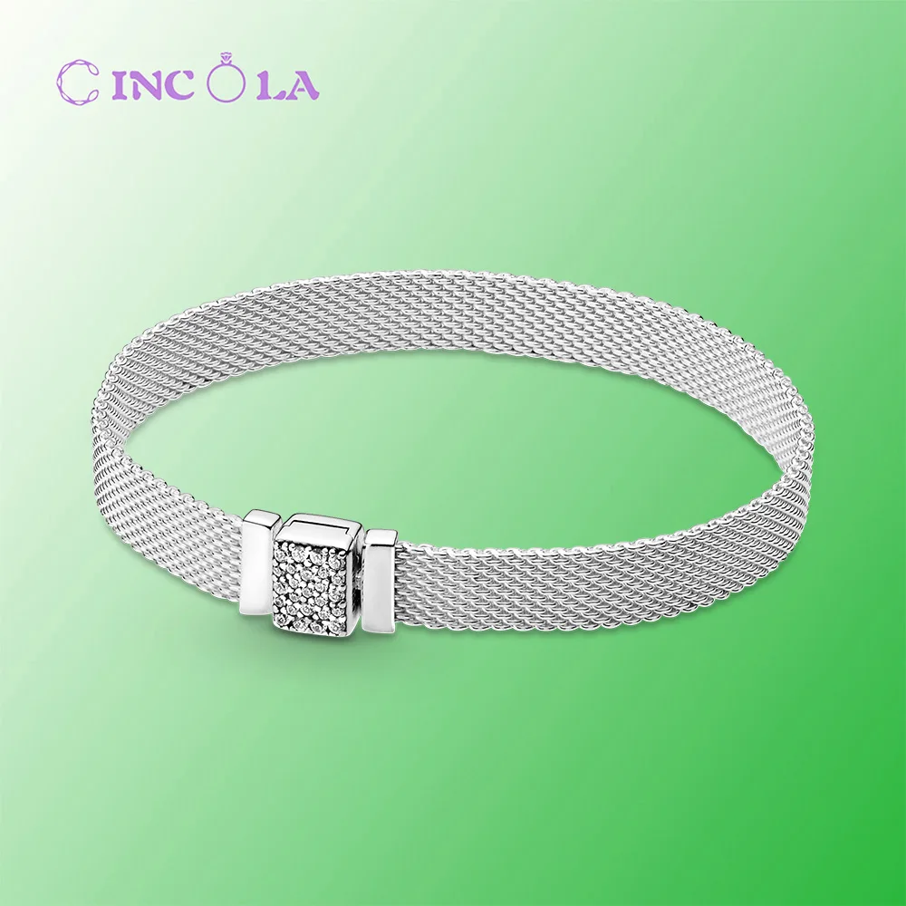 

Authentic 925 Sterling Silver Reflexions Bracelet Sparkling Clasp Bracelet Fit Reflexions Bracelets Charms Women Jewelry