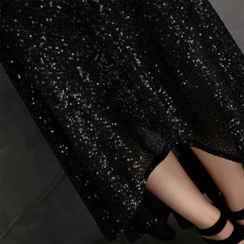 

Sequins Elegant V-Neck Evening Dress Simple Half Sleeevs Pleat Ankle-Length New Mermaid Plus size Women Formal Party Gown C942