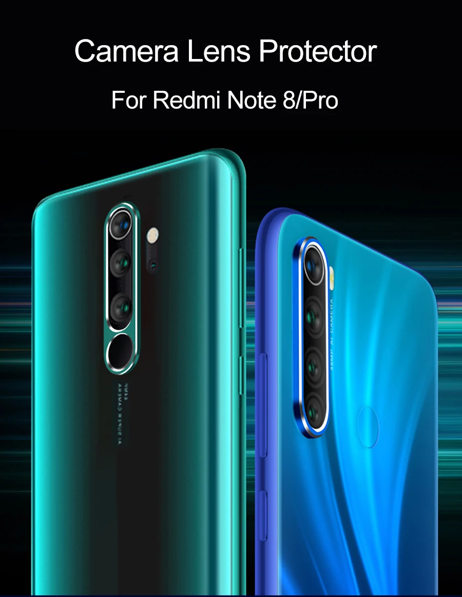 2 шт./лот закаленное стекло для Xiaomi Redmi Note 8 7 Pro K20 чехол для Redmi Note 7 C8 стекло Защита для объектива камеры кольцо Крышка