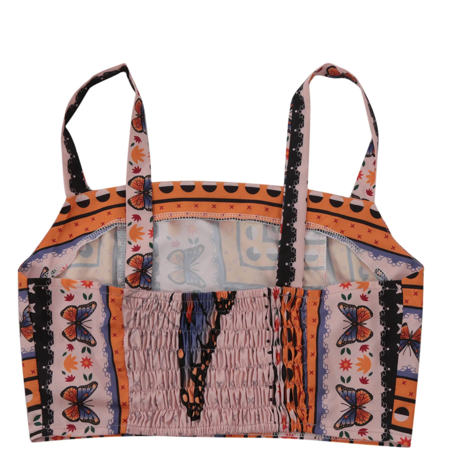 

Summer Fashion Two Piece Set Women Sexy Butterfly Printed Sleeveless Camis Tops+Long Wide Leg Pants Loose Suits Streetwear B4