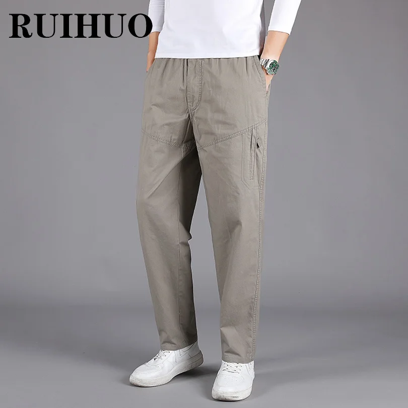 

Однотонные брюки RUIHUO в стиле хип-хоп