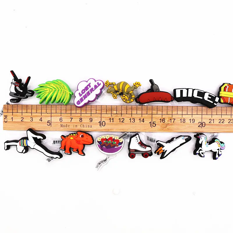 Dropshipping 24 Latest Styles PVC Cute Animals Shoe Charms Yoga Dinosaur Airplane Croc Shoes Accessories Decorations JIBZ FZL54