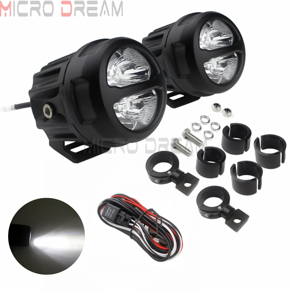 2 шт. белый Светодиодный прожектор для мотоцикла вспомогательная лампа BMW Honda Suzuki