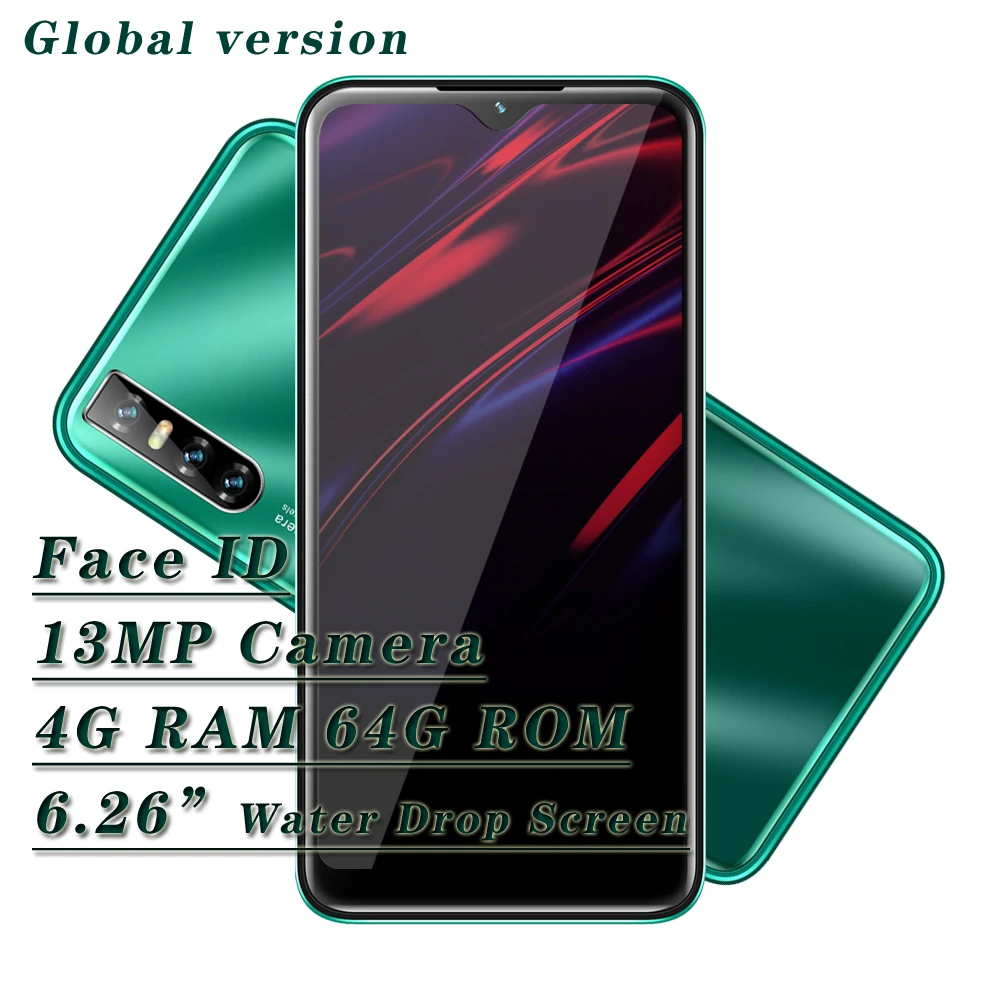 F2 Pro Android 5 1 MTK капли воды Экран смартфонов Face ID разблокирована Celulares 4G Оперативная