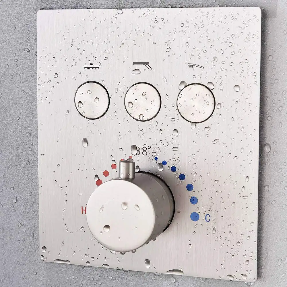 3 полосный термостатический латунный душ грубая в клапан дивертер и отделка