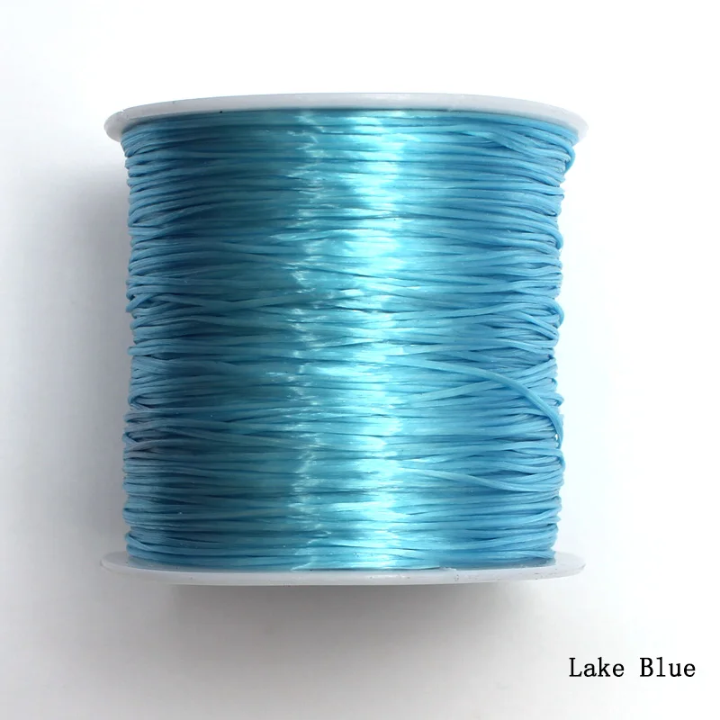 Blue 60 м/рулон нейлон Эластичный моток веревки тесемка, нитка бисер DIY ремесло 0,6 мм для самостоятельного изготовления ювелирных изделий браслет - Цвет: Blue