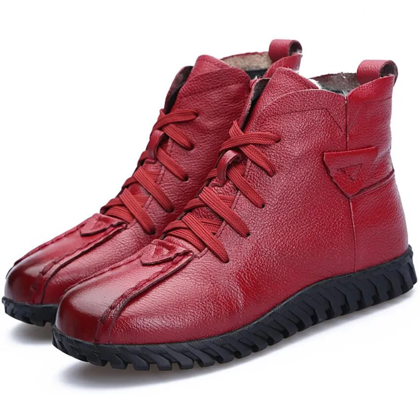 Женские ботильоны на меху JX823 зимние теплые ботинки из 100% натуральной кожи