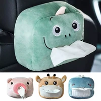 car household tissue box plush animals design cute napkin tissue paper holder for home office multifunctional paper storage box