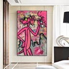 Картина на холсте с изображением розовой Пантеры граффити красочные плакаты и принты картины настенные картины для гостиной домашний декор