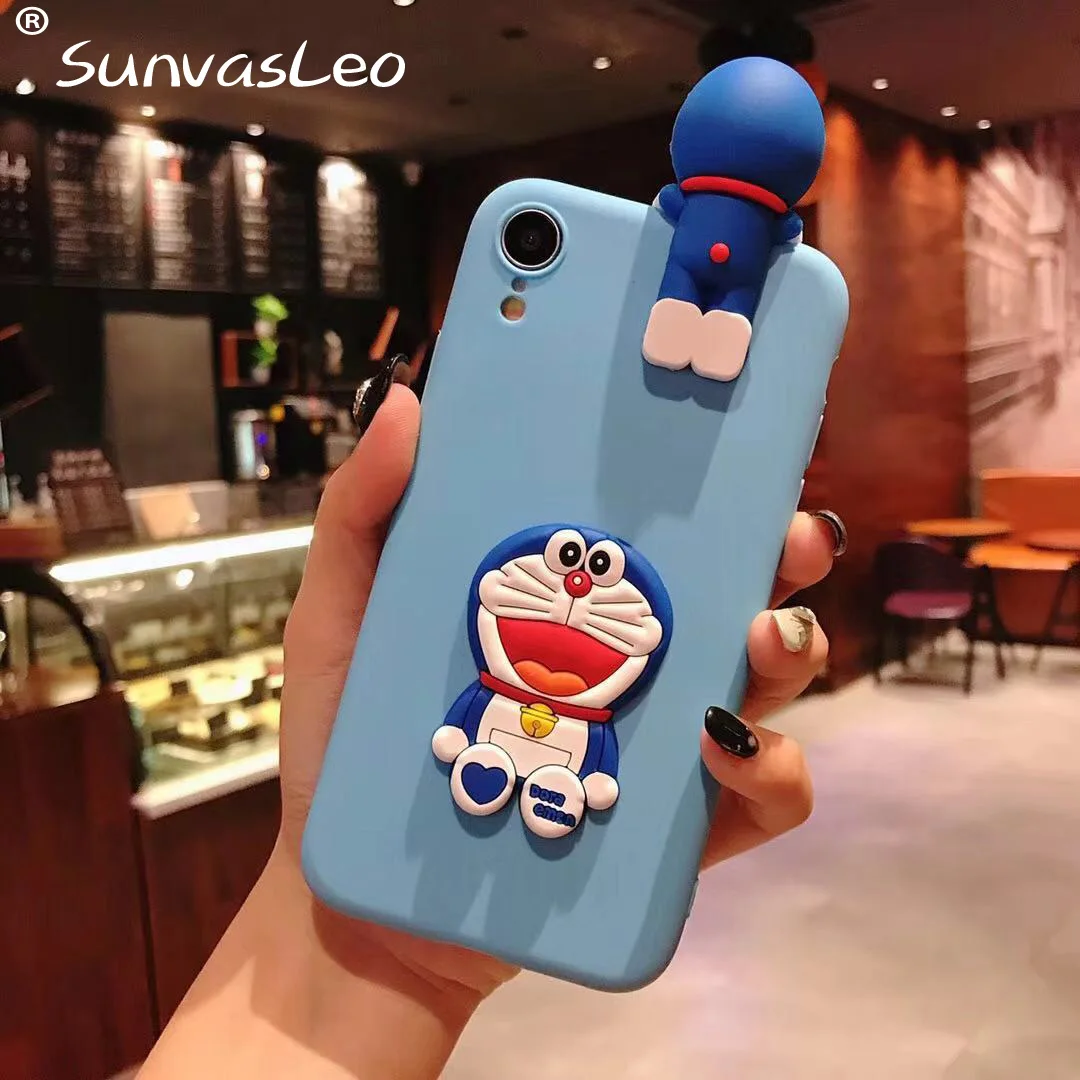 Blue Doraemon 3D мультфильм животных мягкий чехол для телефона задняя крышка для samsung S6 S7 S8 S9 S10E S10 Плюс/M10 M20 M30/Note 8/9 A20 A30 A40 A50 A70 - Цвет: Blue Doraemon