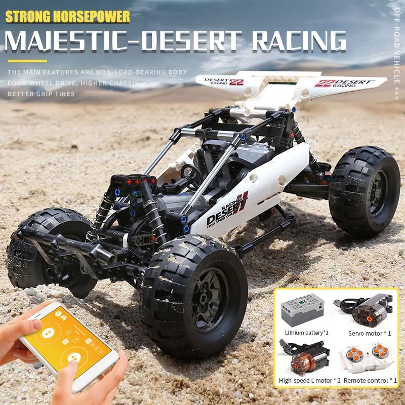 

394pcs High Tech APP RC Car Model MOC Buggy Desert Race Car Building Blocks Brick Educational Toy for Boys Children Kids