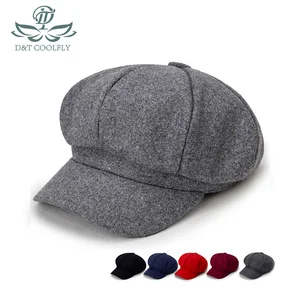 Imported D&T 2022 New Fashion Octagonal Cap Beret Men Women Unisex Cotton Material Elegant Solid Artist Hat S