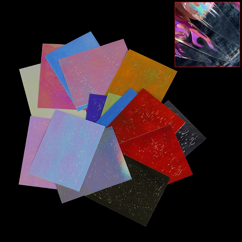 

16PCS Flame Reflections Nail Art Stickers Nail Art Sticker Flame Reflections Tape Adhesive Foils Fashion DIY Decoration