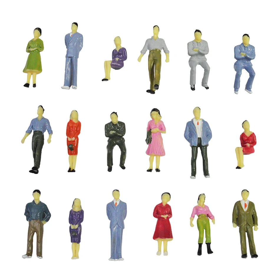 Миниатюрные люди окрашенные фигурки 1:50 игрушки железнодорожный поезд макет ABS