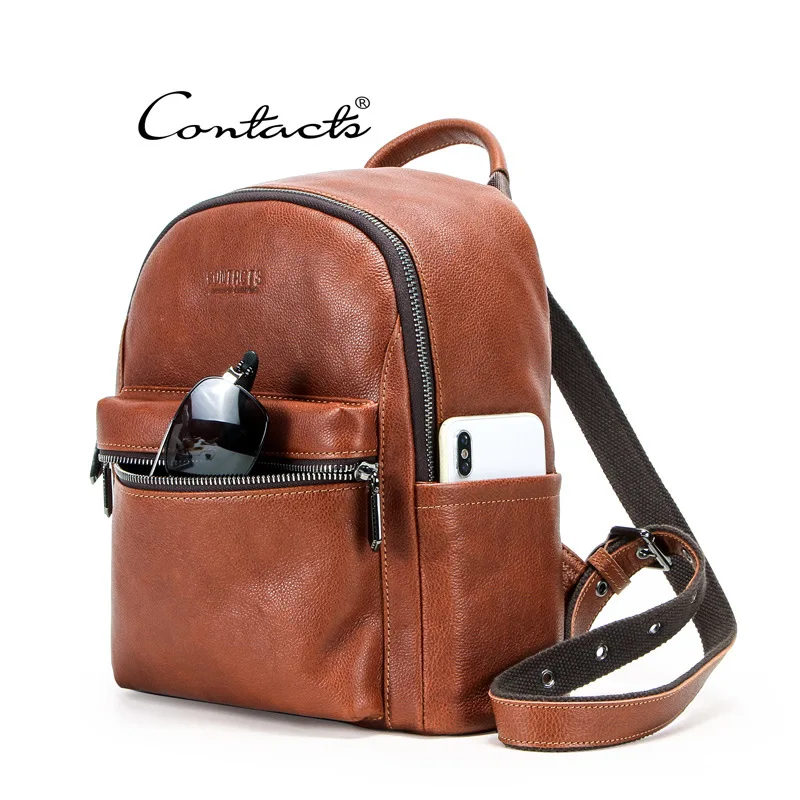 Fashion Trend Women's Backpack IPAD Female Small Genuine Leather Backpacks Can Hold 7.9 Inch Cow Solid Bag Dig a | Багаж и сумки