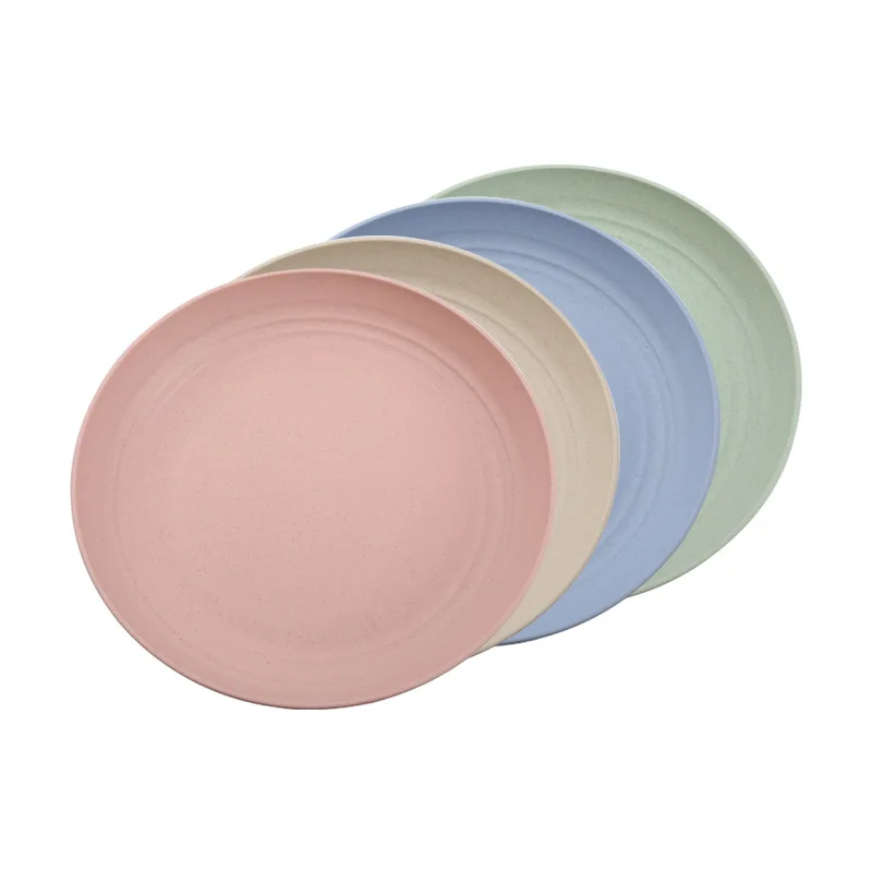 

1pc Solid Color Eco Friendly Fruit Dishes Plates Dishes Wheat Straw Plates Dinnerware Dishwasher Safe Unbreakable Healthy Child