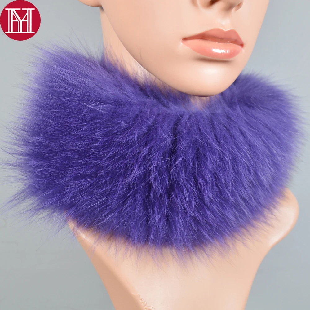 New Style Brand Women Real Fox Fur Scarf Girls Warm Knitted Good Elastic Ring Headband Natural Soft Scarves |