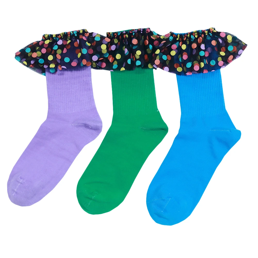 

Lolita Socks Lace Women's 3Pairs/lot Wave Point Girl's Socks JK Style Female Mid Socks Kawaii Happy Sock