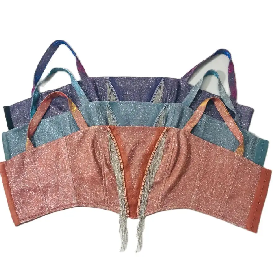 

Tassel Night Club Cami Top Sexy Push Up Cropped To Wear Out Bralette Tops Strap Skinny Female Tee