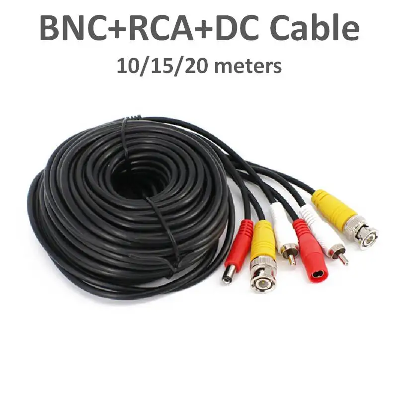 Кабель BNC 10/15/20 м для преобразователя RCA автомобильной камеры автомобильный