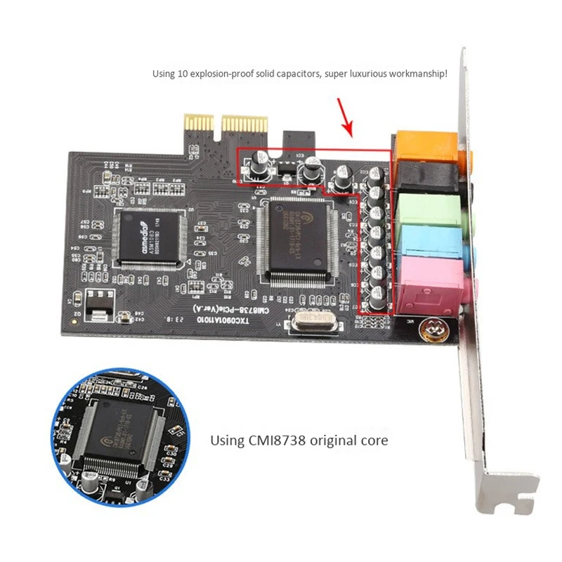 

PCI Sound Card 5.1CH CMI8738 Chipset o Digital Sound Card Desktop Pci Sound Card TXC090