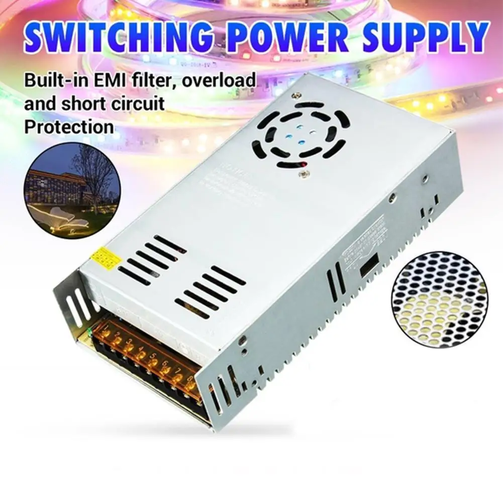 

12V 30A Switching Power Supply LED Strip Light With Driver Monitoring Protection Adapter Transformer Power Overload R2Y3