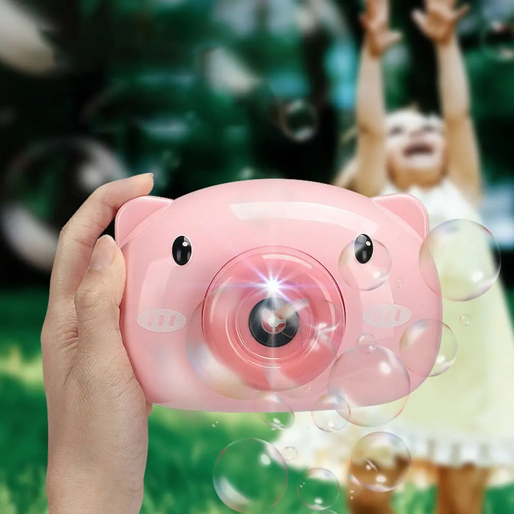 

Hot Cute Cartoon Pig Camera Kids Baby Bubble Machine Outdoor Automatic Bubble Maker Gift For Girlfriend Bath Toy For Children