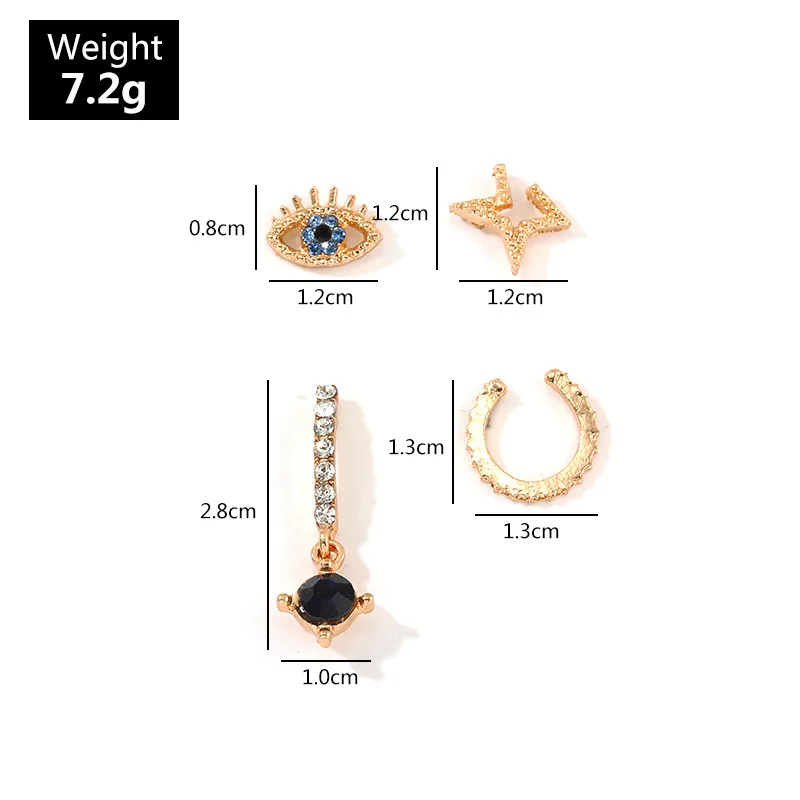 

New Jewelry Earrings Fashion Popular Personality Ear Hole Crystal Simple Earrings For Women Set ear Stud Earrings Wholesale