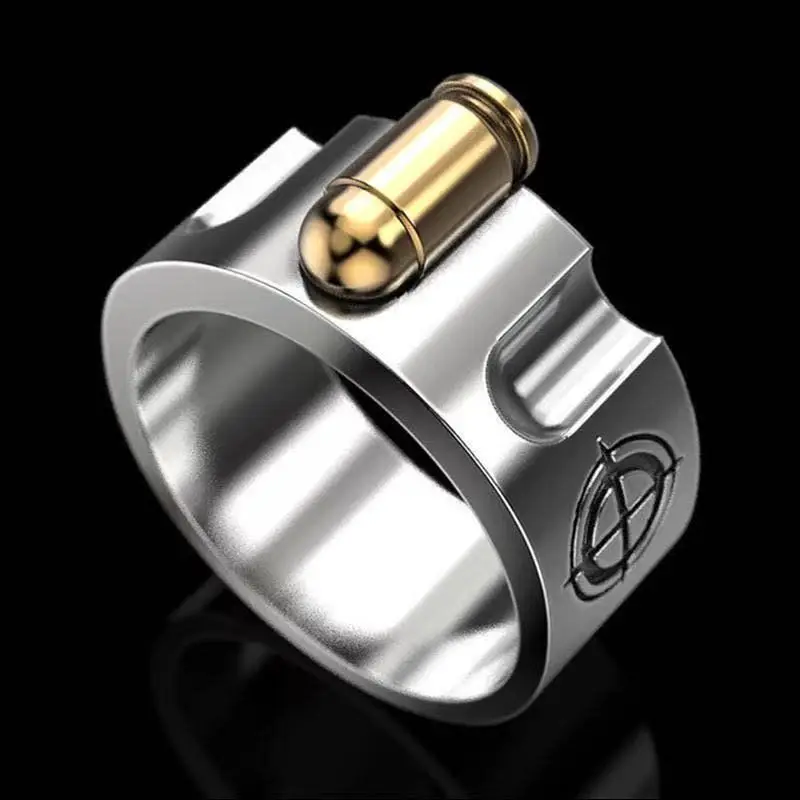 Roulette bullet male ring revolver nest magazine shape female couple | Украшения и аксессуары
