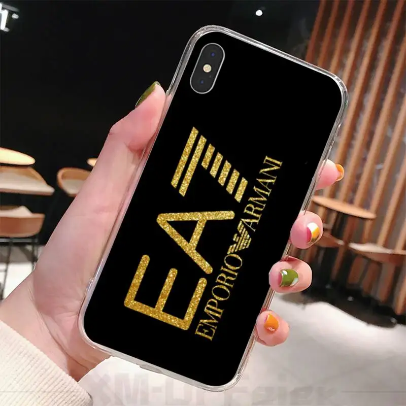 

Famous Brand EA-7 Phone Case Transparent For Iphone 12 11 Pro Max Xr X Mini 7 8 PLUS Coque Cover
