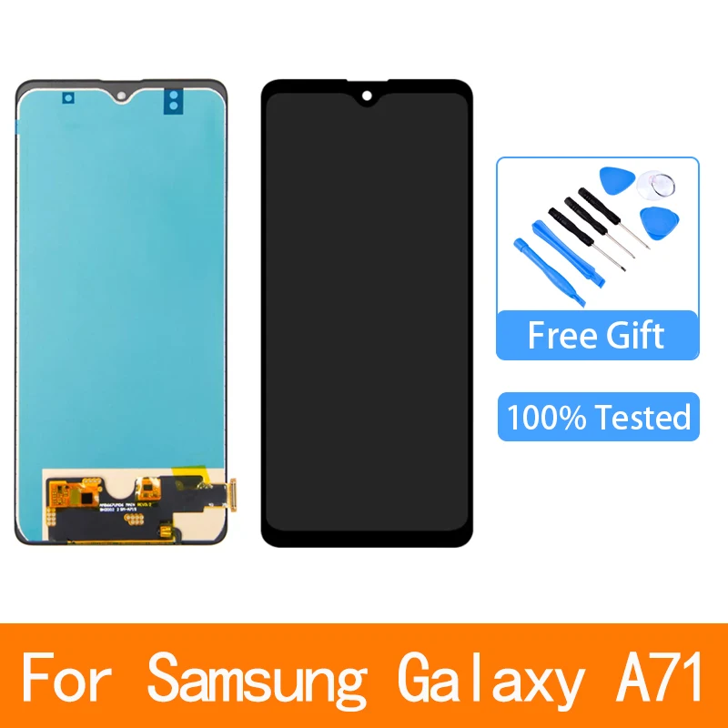 

ЖК-дисплей 6,7 ''для Samsung Galaxy A71, дигитайзер сенсорного экрана в сборе с рамкой для Samsung A715 A715F A715W A715X
