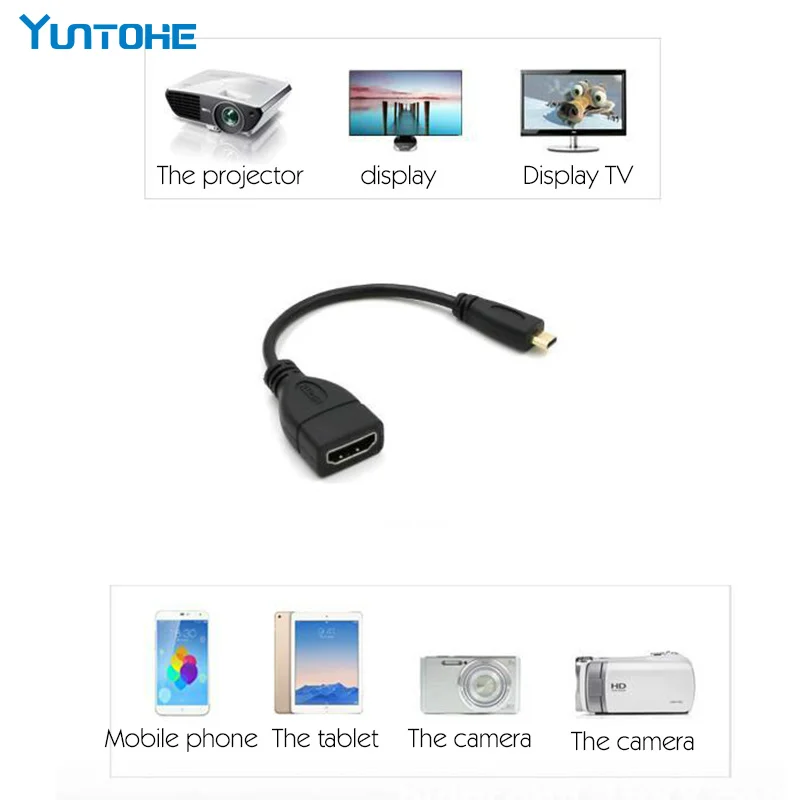 Оптовая продажа 15 см кабель конвертер Micro HDMI в для HDTV MAC ПК 1080P 100 шт.|Кабели VGA| |
