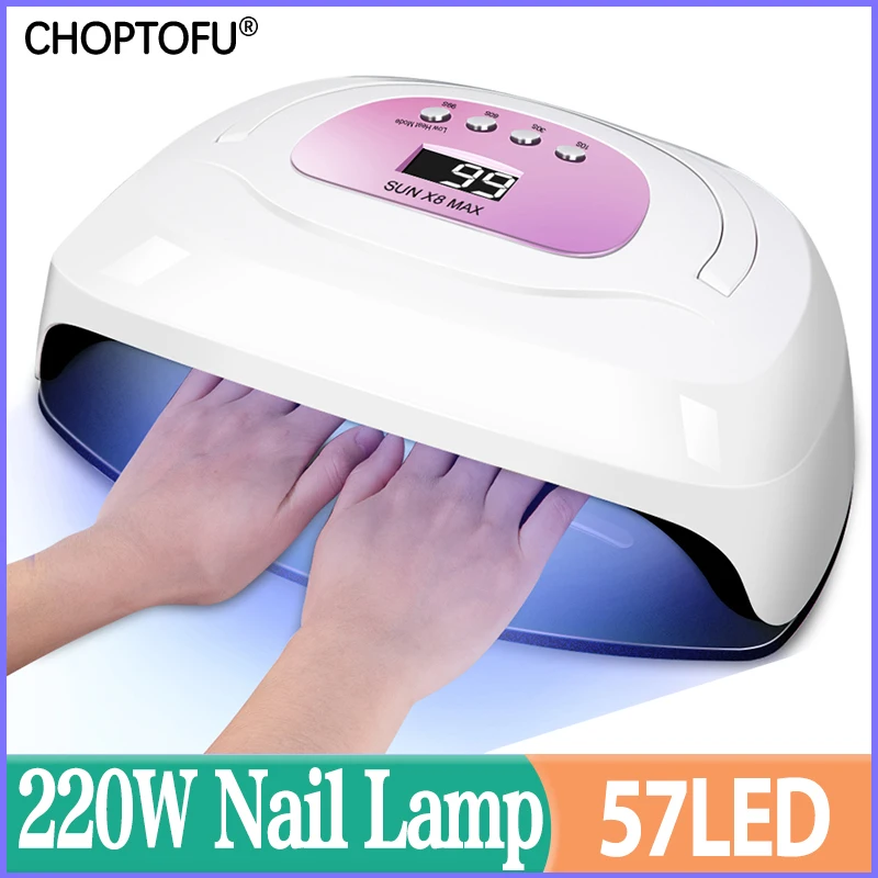 

SUN X8 Max Quick Dry Lamp For Drying Nails Powerful 220W 57LED UV Lamp Upgrade Large Space Nail Lamp Professional Nail Dryer