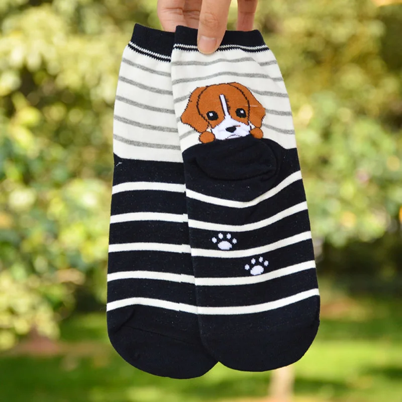 

1Pair Autumn Winter Ankle Socks for Women Comfortable Kawaii Cartoon Dog Short Socks Casual Fashion Animal Print Cotton Socks