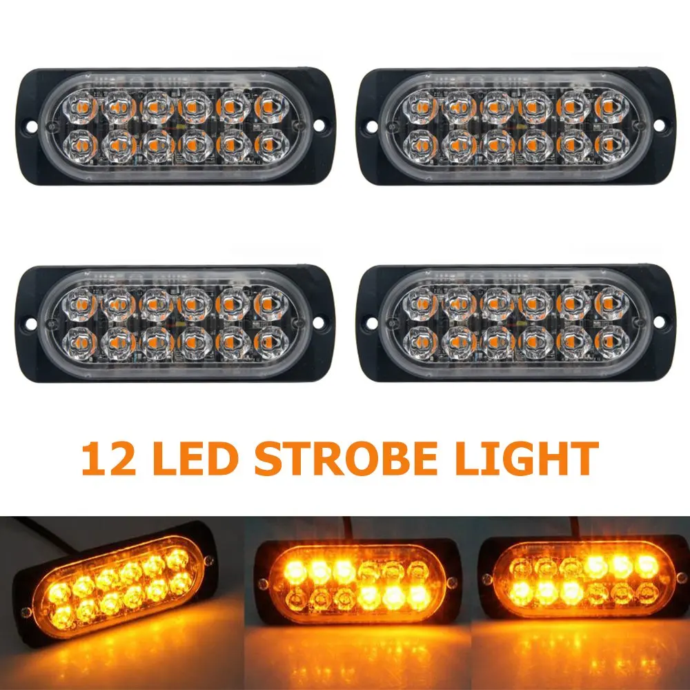 4 шт. 12LED автомобиль грузовик Строб Предупреждение светильник сборка 12-24V