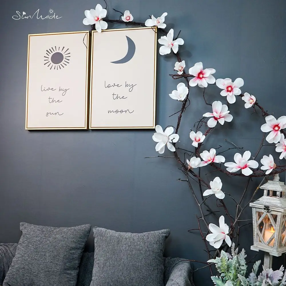 SunMade 3D белые магнолии высококачественная лоза настенный декор свадебные цветы