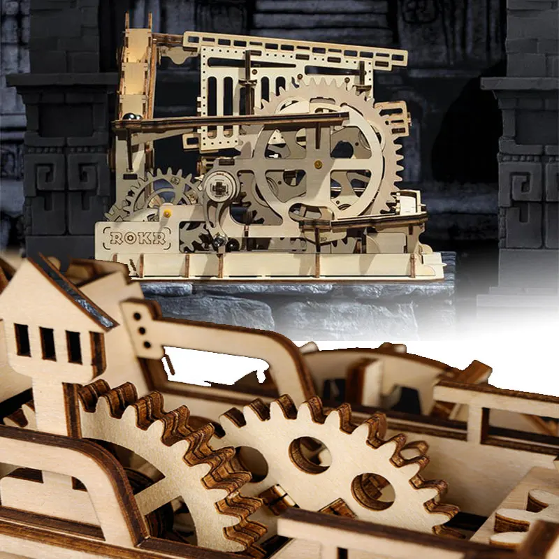 Мраморная деревянная головоломка DIY строительные блоки сборочная модель игрушки