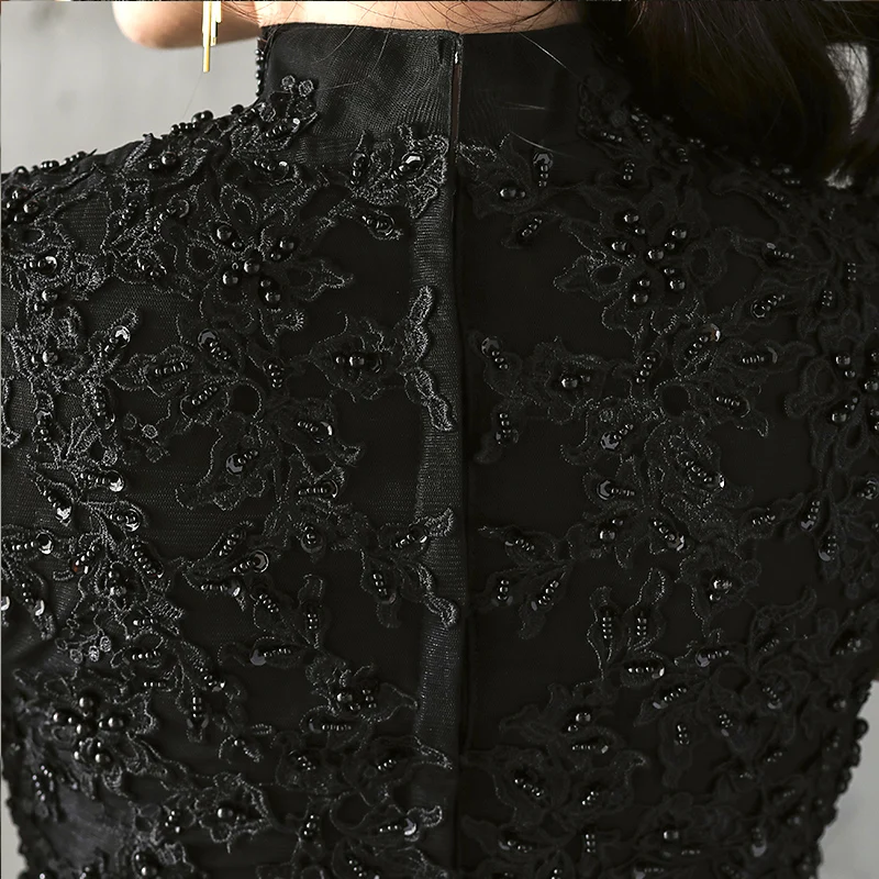 Женское длинное кружевное платье облегающее вечернее в китайском стиле с