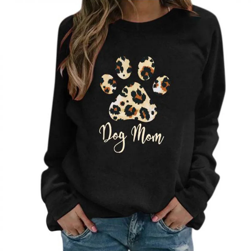 

New Black Hoodie Women Cute Foot Printed Long Sleeve Sweatshirts Fall Streetwear Ladies Pullovers Plus Size Feamle Tops Gray Red