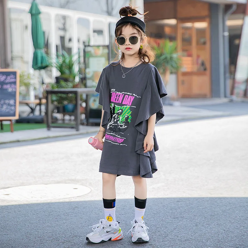 2021 одежда для маленьких девочек от 10 до 12 лет платье-рубашка девочек-подростков