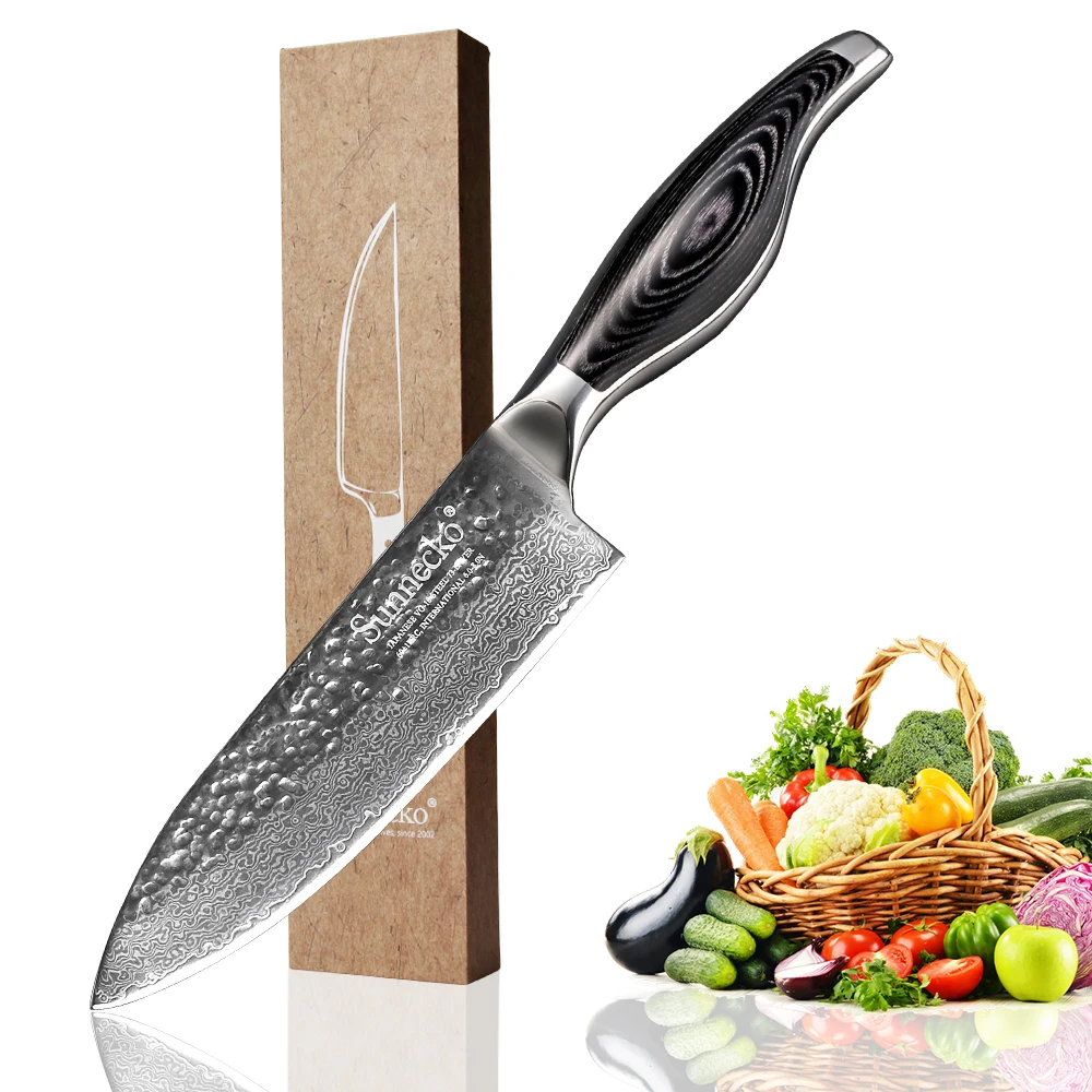 Нож шеф-повара из дамасской стали 6 дюймов с деревянной ручкой | Дом и сад