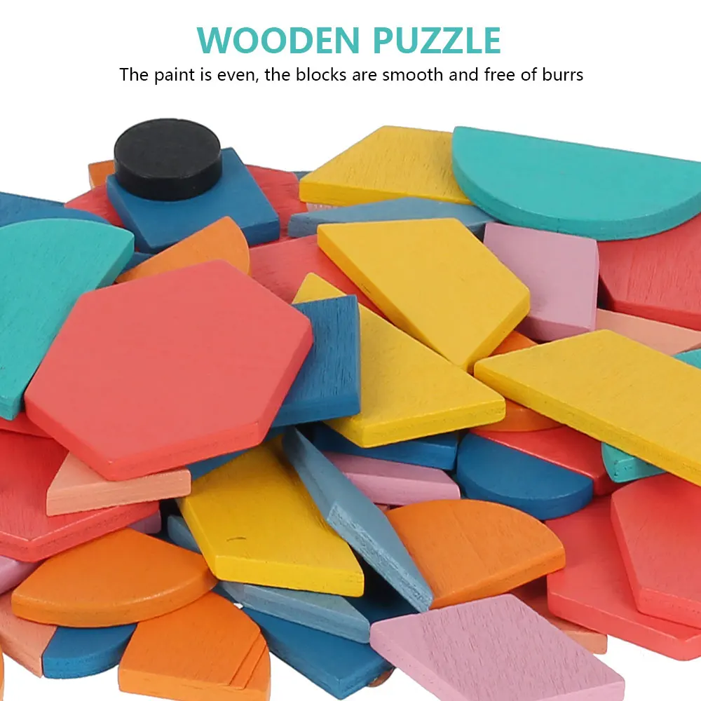 

180pc Wooden Jigsaw Puzzle Games Educational Toys for Children Jigsaw Puzzle Learning Kids Developing Wooden Geometric Shape Toy