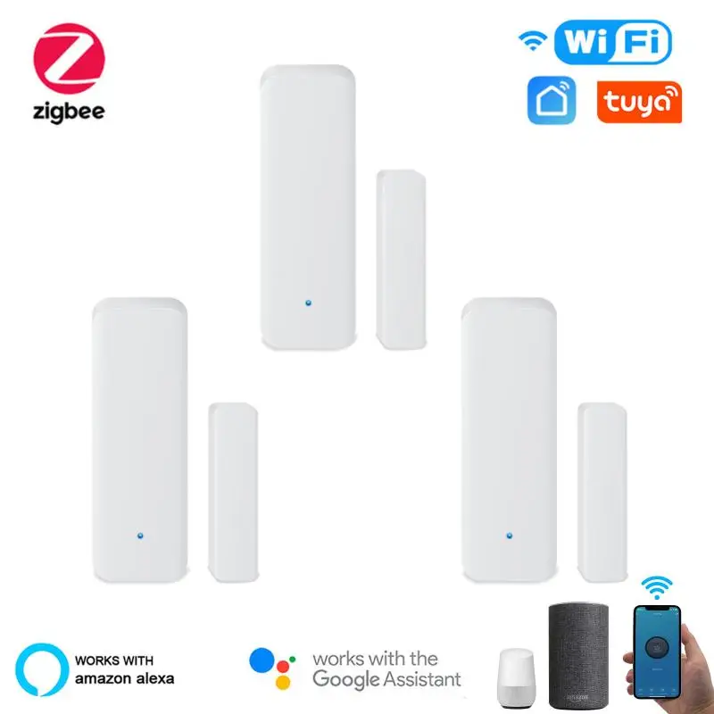 

Tuya Zigbee Smart WiFi датчик для двери дверь открытой/закрытый детекторы интеллектуальных домашних Wi-Fi сигнал тревоги Smartlife с приложение работает с ...