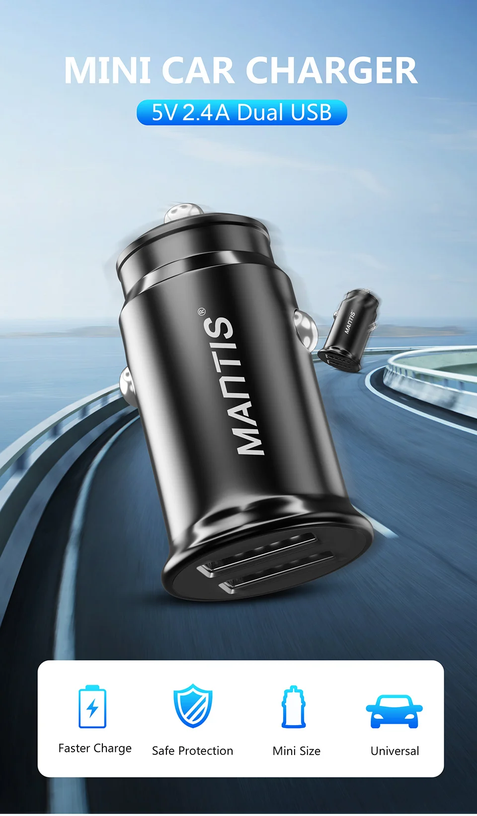MANTIS USB Автомобильное зарядное устройство для samsung S10 Xiaomi Redmi Note 7 iPhone 11 Pro MAX X XR XS 8 Mini USB автомобильный адаптер зарядного устройства для телефона в автомобиле