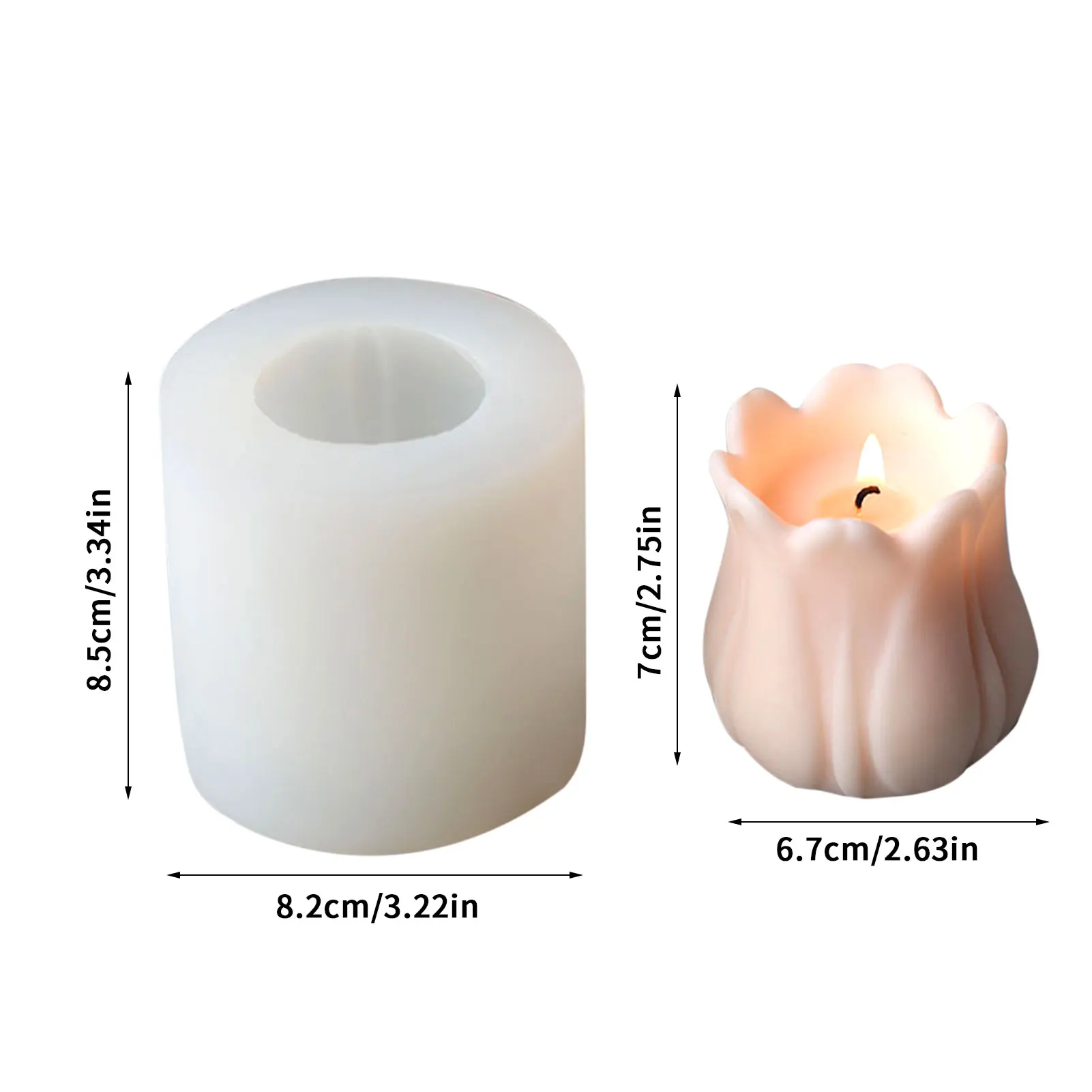 

3D Tulip Candle Mold Handmade DIY Flower Soap Silicone Mold Chocolate Cake Decoration Tool Fondant Molds Soap Making Supplies