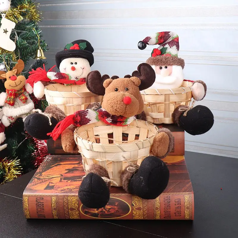 Новый рождественский конфетный декорированный поднос корзина для макета