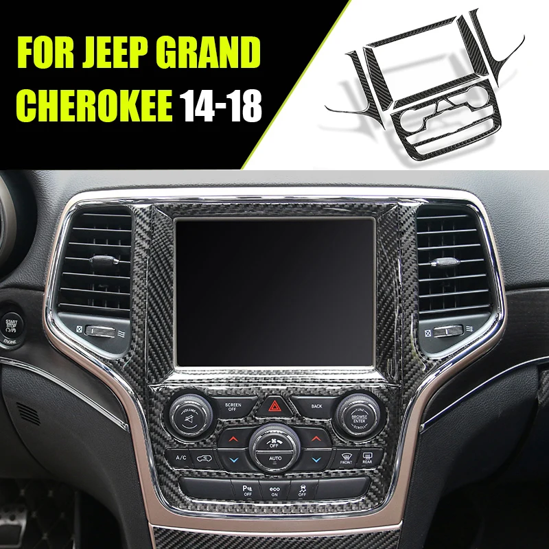 Pcmos интерьерные аксессуары для Jeep Grand Cherokee- углеродное волокно стиль gps навигационная панель накладка - Название цвета: 7pcs